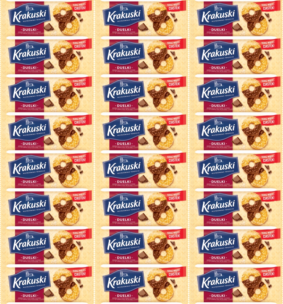 Ciastka Krakuski Duelki z cukrem i czekoladą 181g x 24