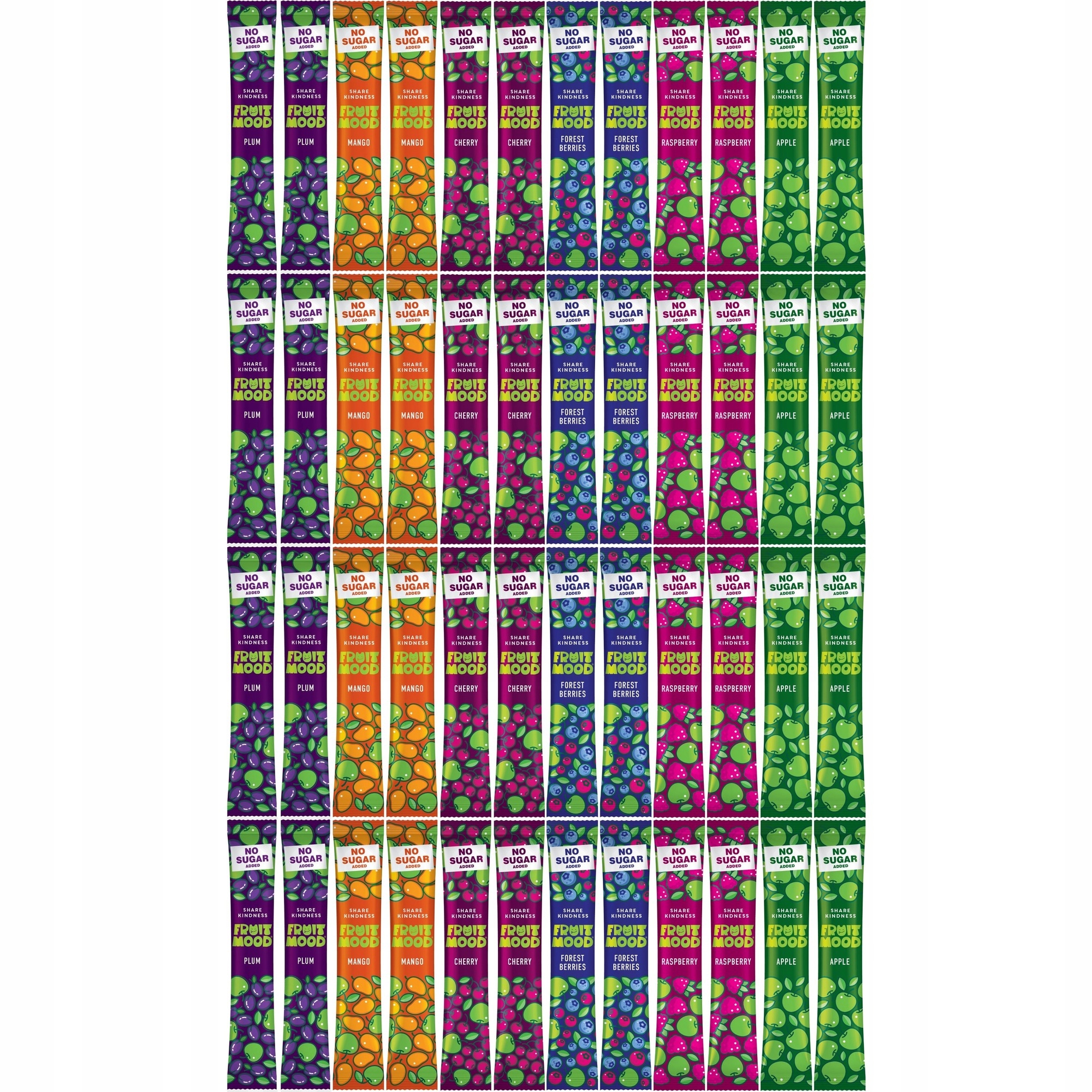 Zestaw Fruit Mood batoniki owocowe bez dodatku cukru MIX smaków 48 szt.