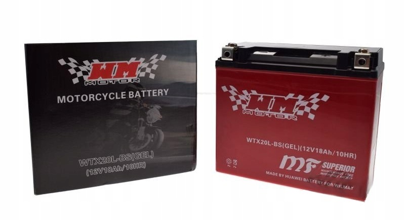 Akumulator Żelowy WTX20L-BS YTX20L-BS 12V 18Ah 240A Wm Motor