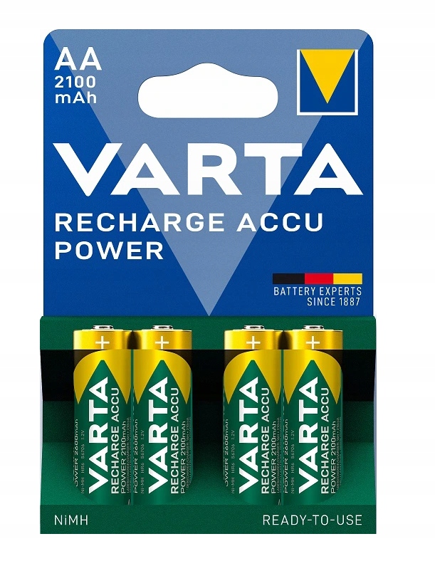 8x AKUMULATORKI (NiMH) BATERIE VARTA R6 AA 2100mAh