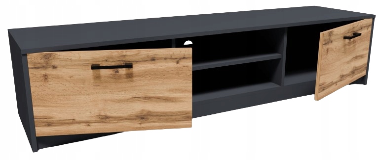 Szafka stolik RTV 2DC 160cm GRAFIT-WOTAN komoda antracyt ROB Marka Matkam