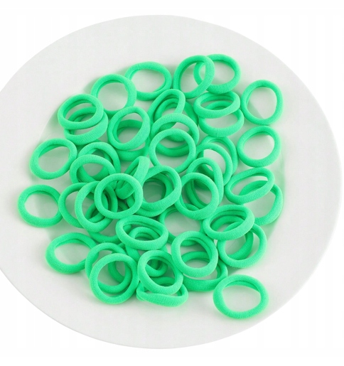 Gumki do włosów zielone 50szt