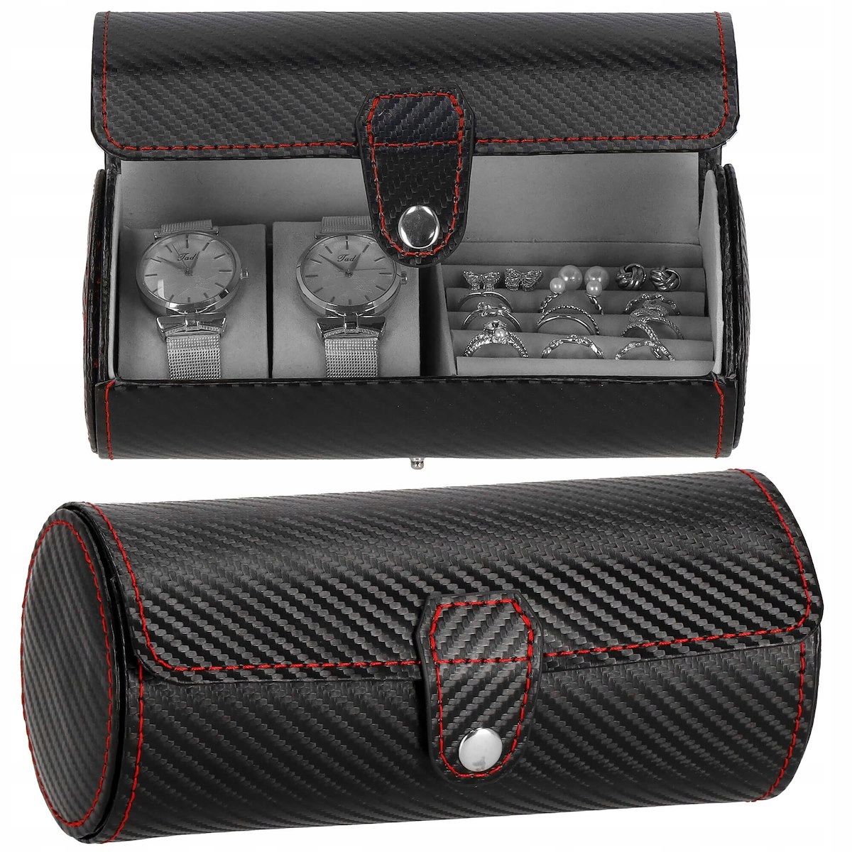 SZKATUŁKA NA ZEGARKI 2szt BIŻUTERIĘ ETUI ORGANIZER PUDEŁKO ELEGANCKIE Płeć uniseks