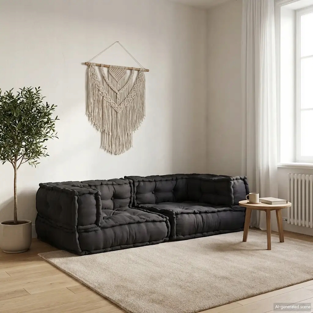 vidaXL 2místná modulární pohovka antracit 140x70x36 Tkanina