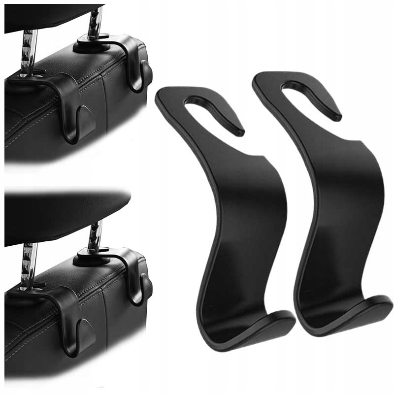 2x WIESZAK HACZYK UCHWYT HAK NA UBRANIA ZAGŁÓWEK FOTELA DO SAMOCHODU AUTA