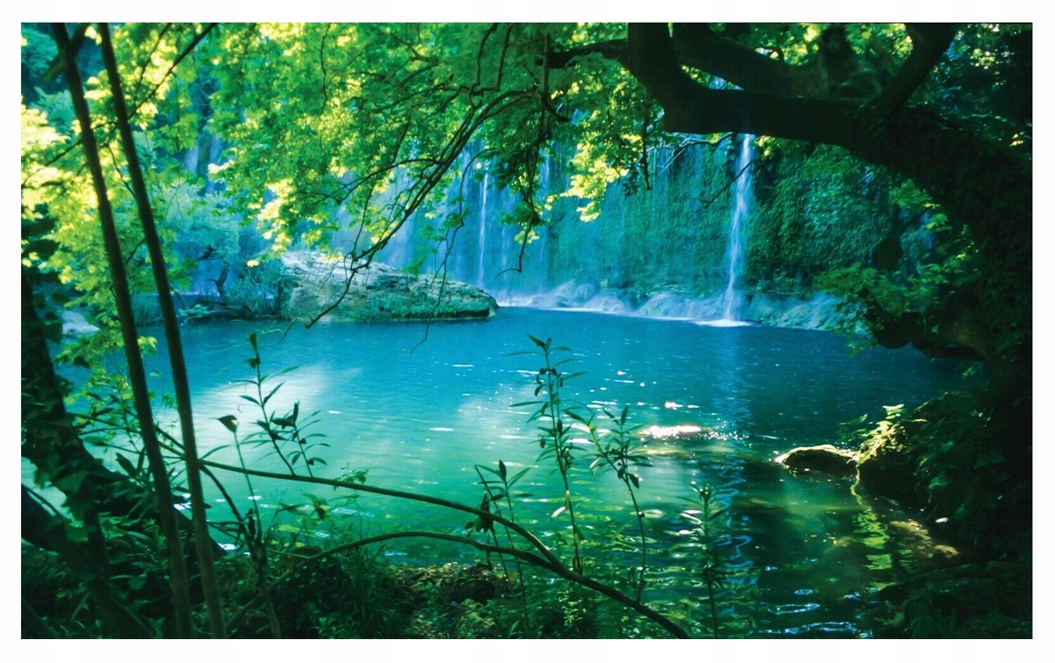 Fototapeta Vodopád V Lese 3D Příroda Jezero Tapeta Na Zeď 368x254