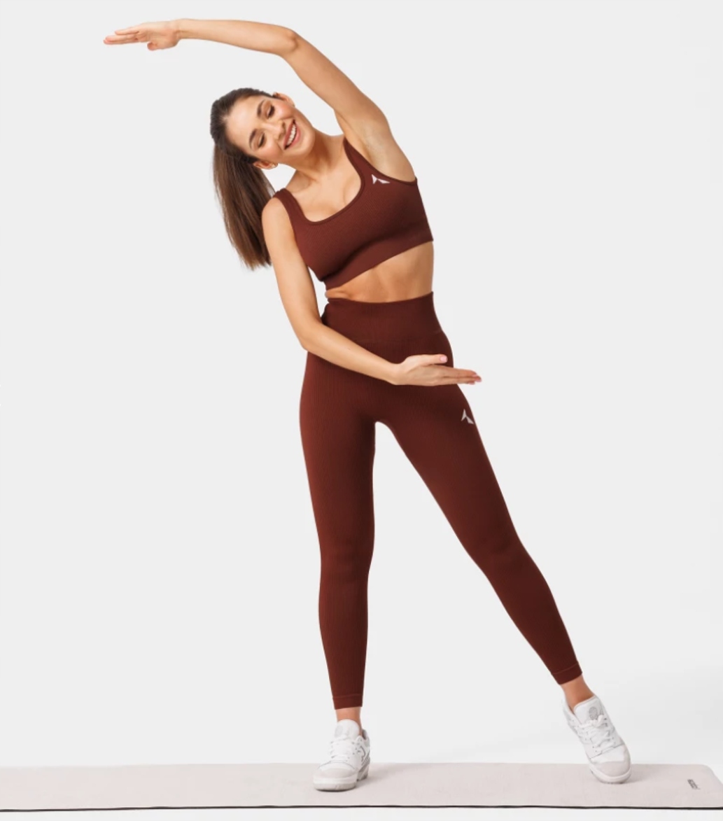 LEGGINSY BEZSZWOWE FITNESS CARPATREE BRĄZOWE - M Rozmiar M