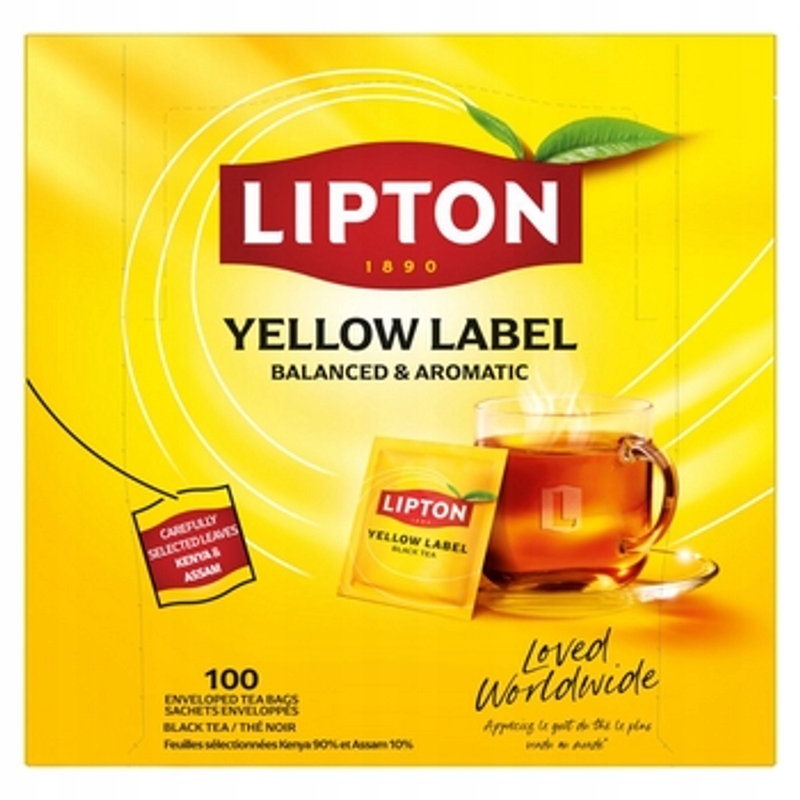 Čaj Lipton Yellow Label 100 obálek x 1,8 g
