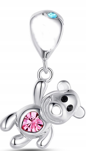 

Zawieszka Do Srebro Charms Koralik Miś 925