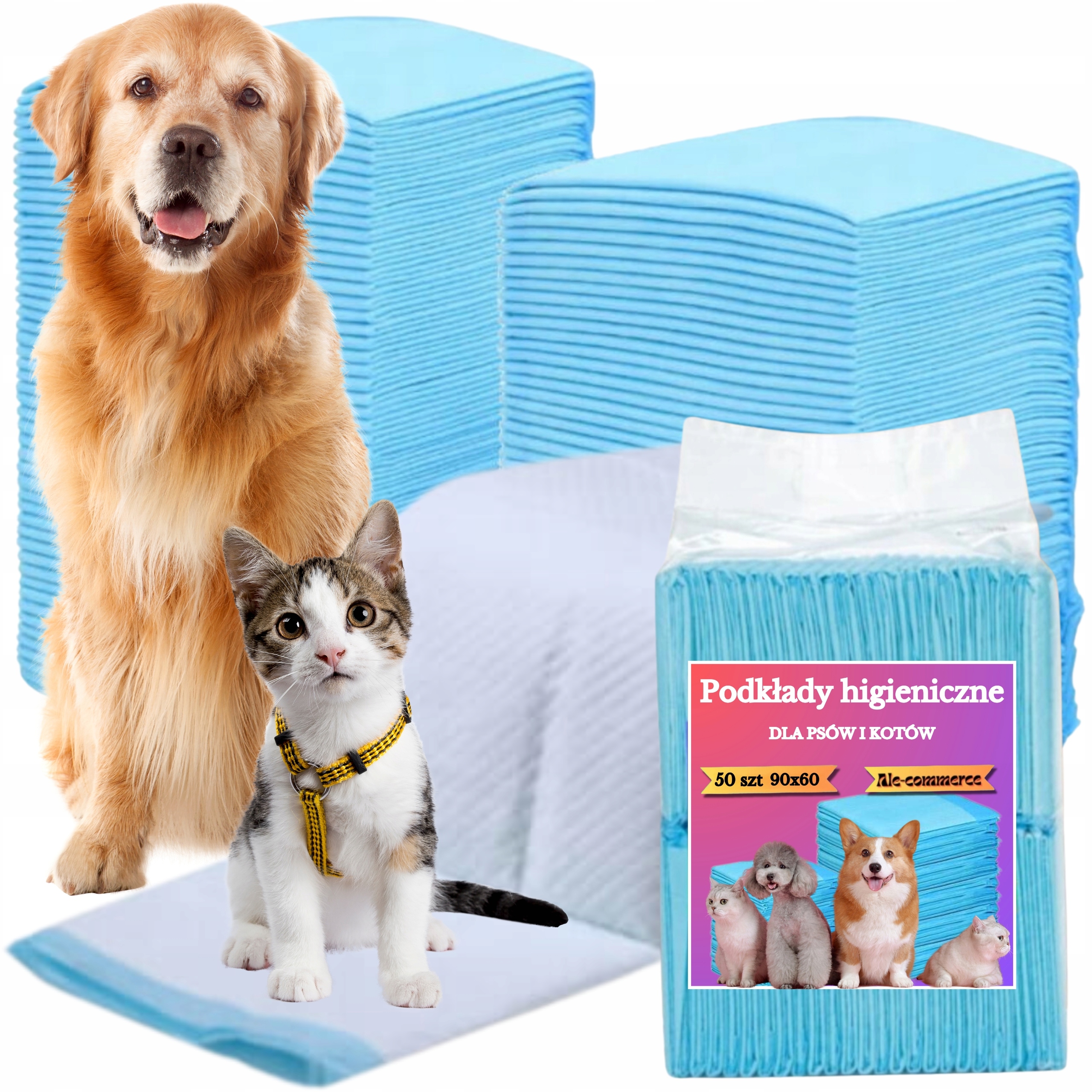 100X Velké Hygienické Podložky Pro Psa XL Absorpční Pro Přebalování 60x90