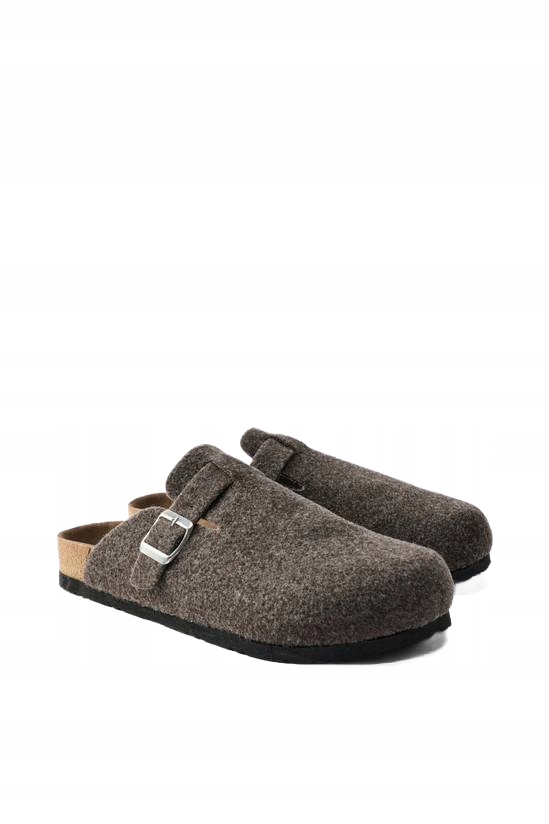 Boohooman Pánské Pantofle Plstěné Pantofle S Barevnou Podrážkou A Sponou 43 Z3A