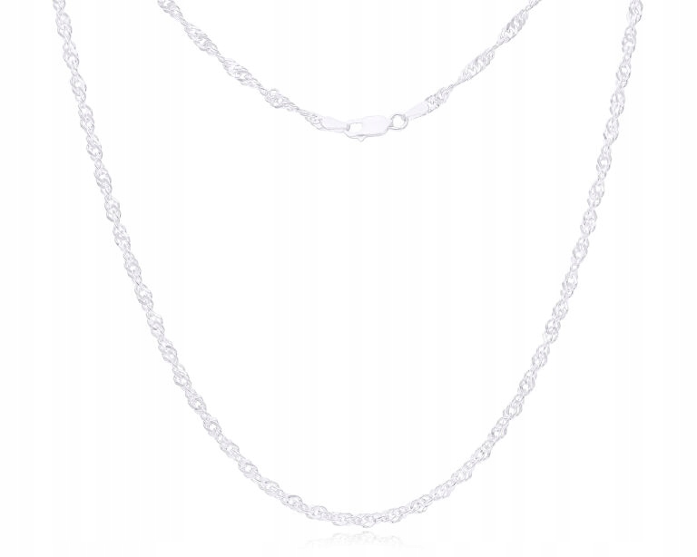 Stříbrný Řetízek Dámský Splétaný Singapur Široký Stříbro 925 délka 60 cm