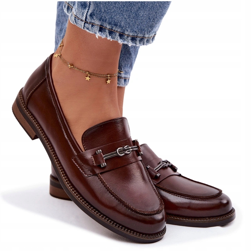 Mokasyny Damskie Skóra Naturalna Vinceza 18132 Brązowe 37