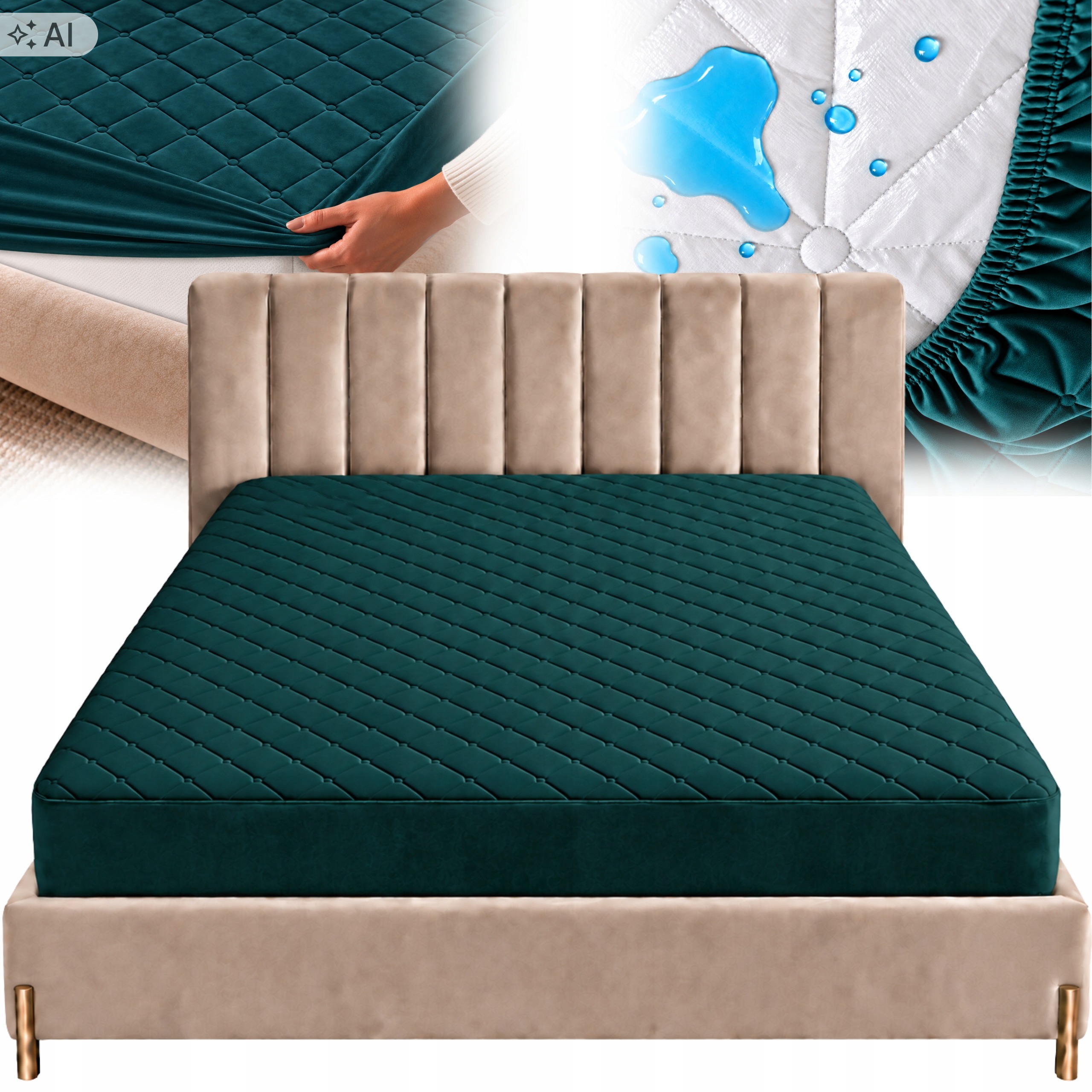 Chránič Na Matrace Prošívaný Potah Velur Voděodolný 180x200 Oeko Tex