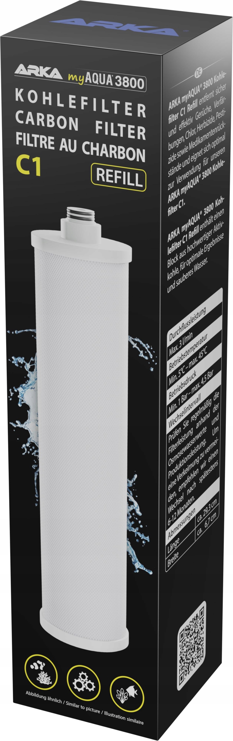 Levně Arka MYAQUA3800 Uhlíkový Filtr C1 Náplň