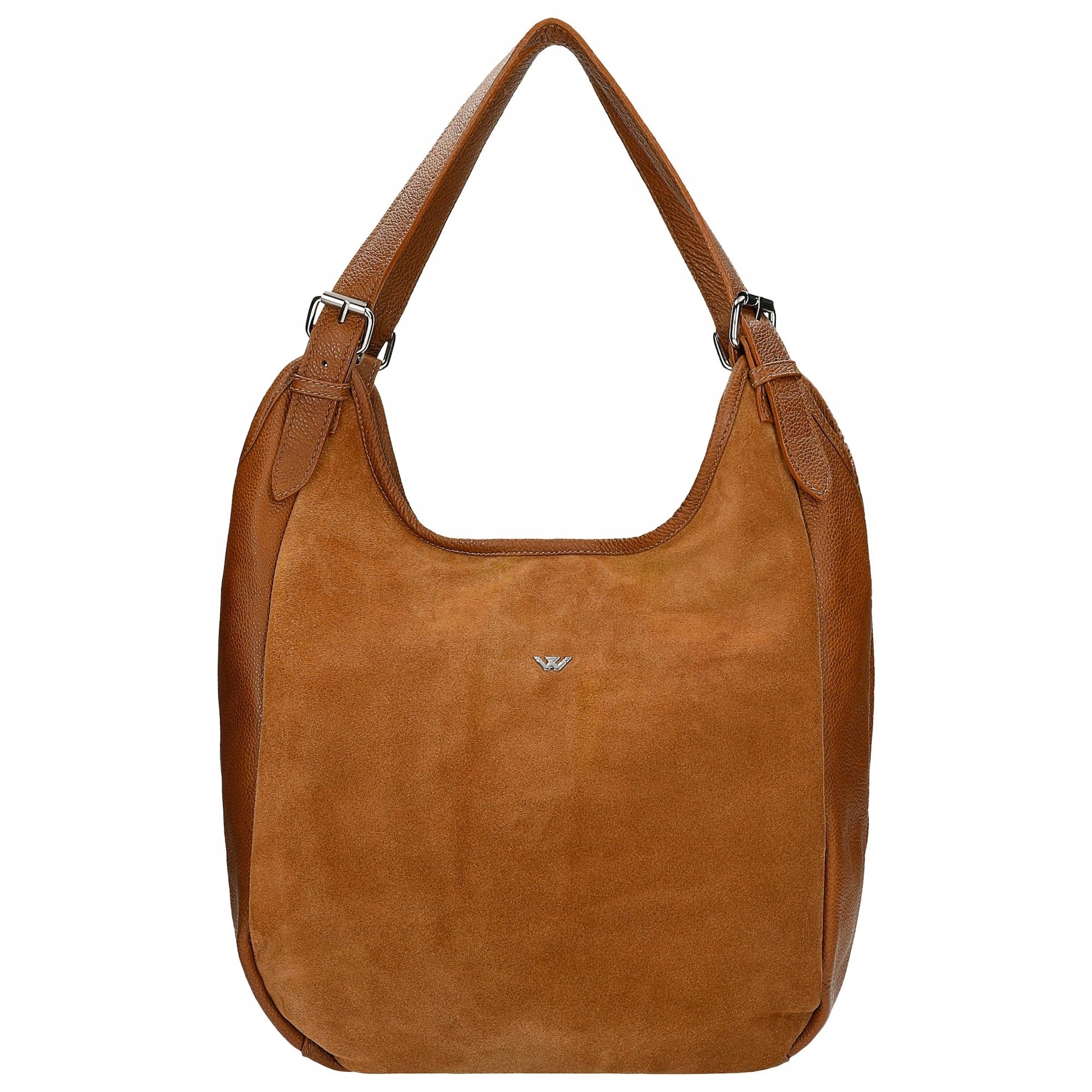 Duża torebka damska na co dzień z łączonych skór