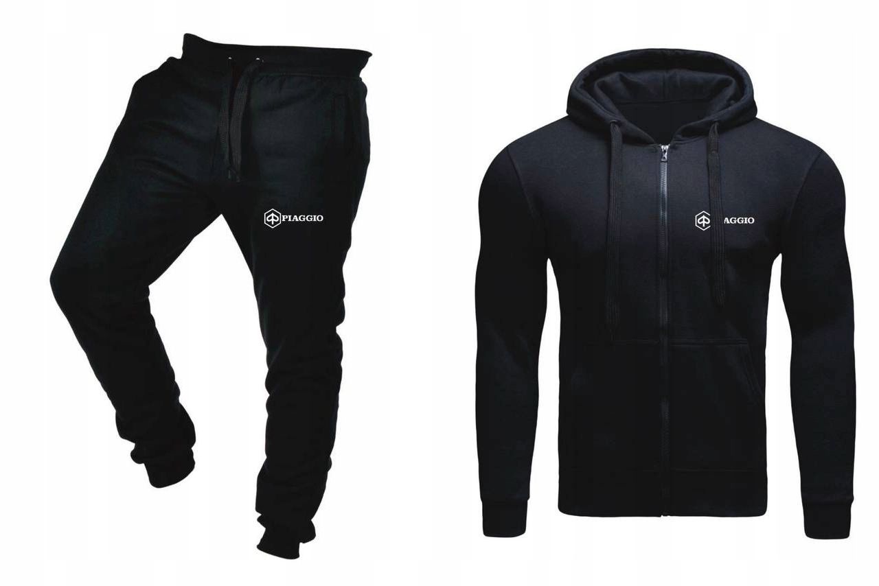 Tepláková Souprava Teplákovka Piaggio Pánská Rozepínací Černá L