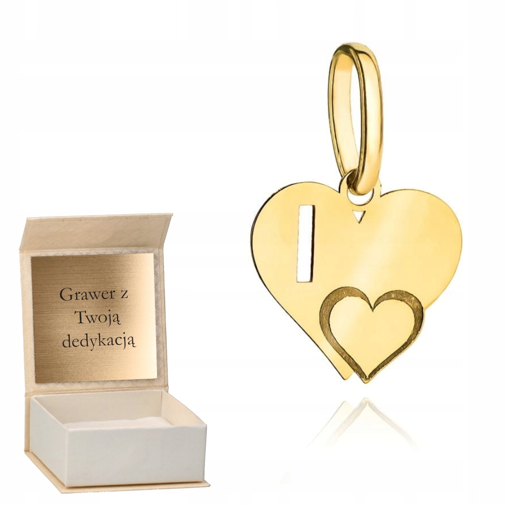 Zlatý přívěsek Písmeno I se srdíčkem zlato ryzost 585 Gravírování
