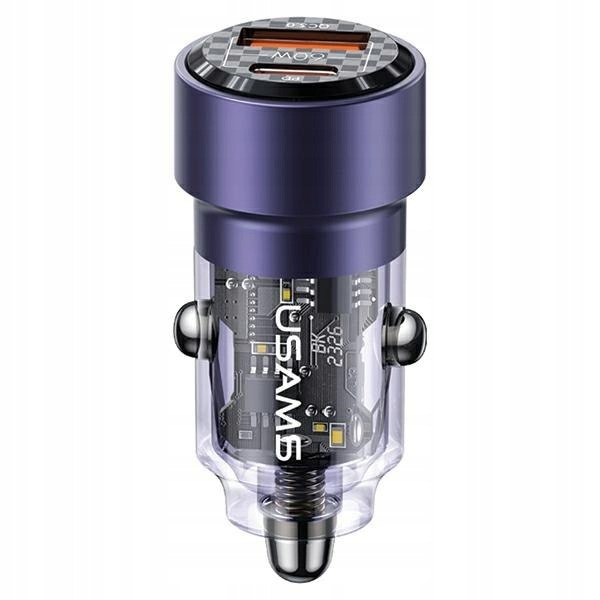 Usams Ład. sam. C39 Usb+usb-c 60WFast Charge fioletowy/purple CC208CC02 (us
