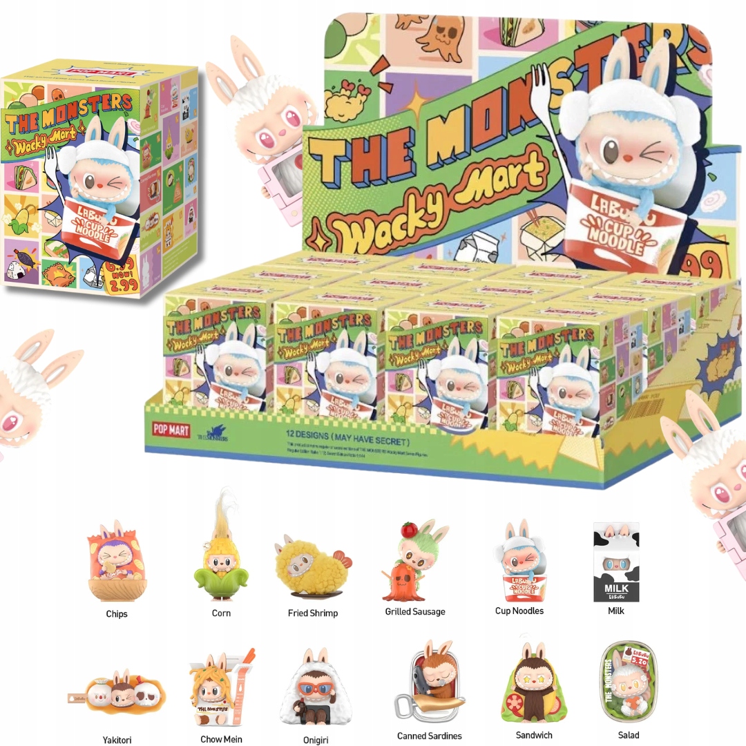 Originální Box 12 x Figurka Pop Mart Labubu Monsters Wacky Mart Blind Box!