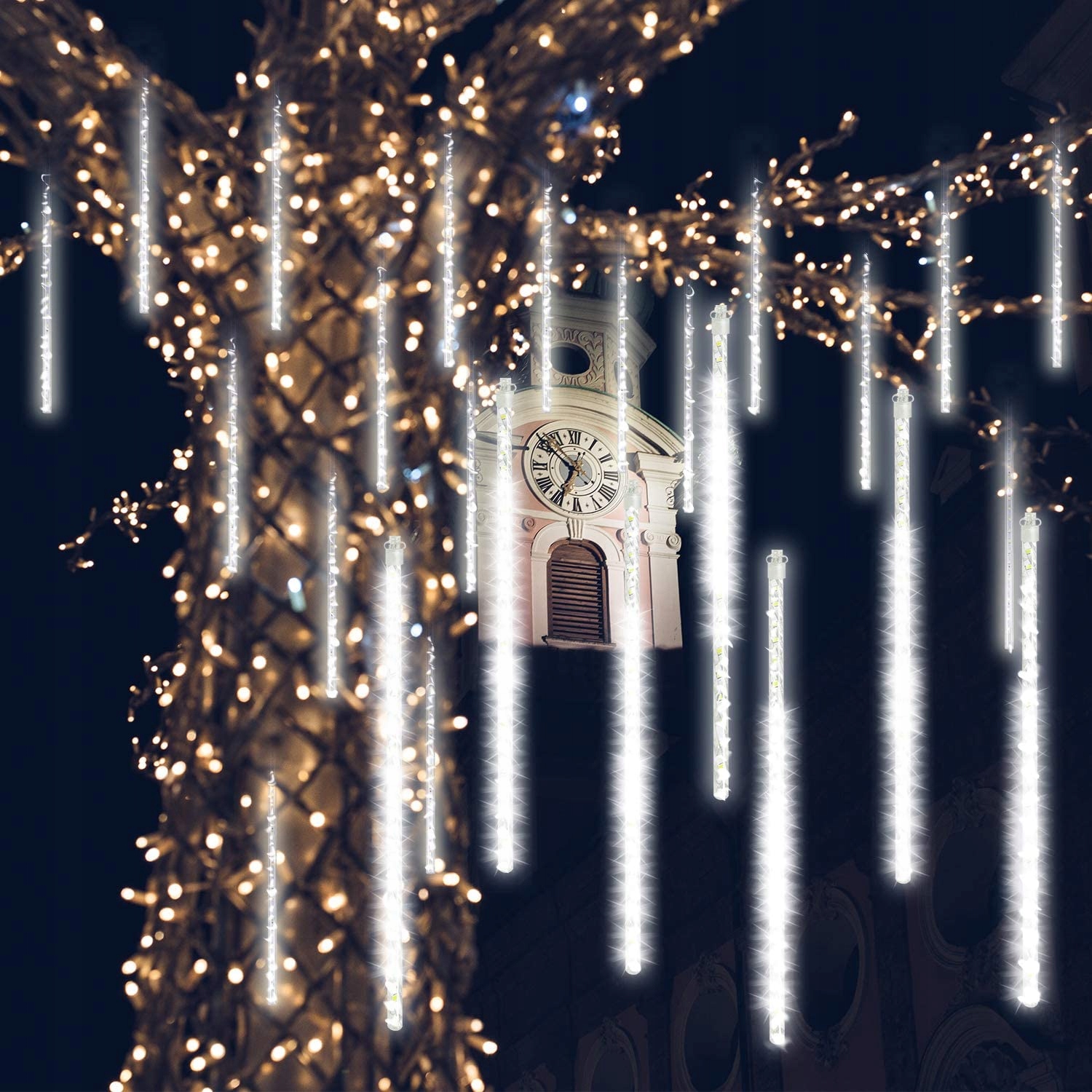 METEORY 288LED LAMPKI PADAJĄCY ŚNIEG SOPLE OŚWIETLENIE ŚWIĄTECZNE IP44 Motyw sople