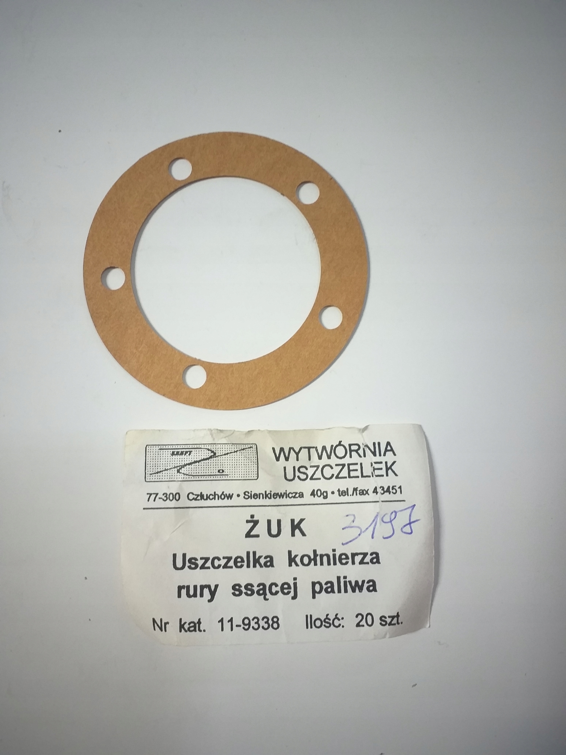 Uszczelka kołnierza rury ssącej paliwa Żuk, Nysa,