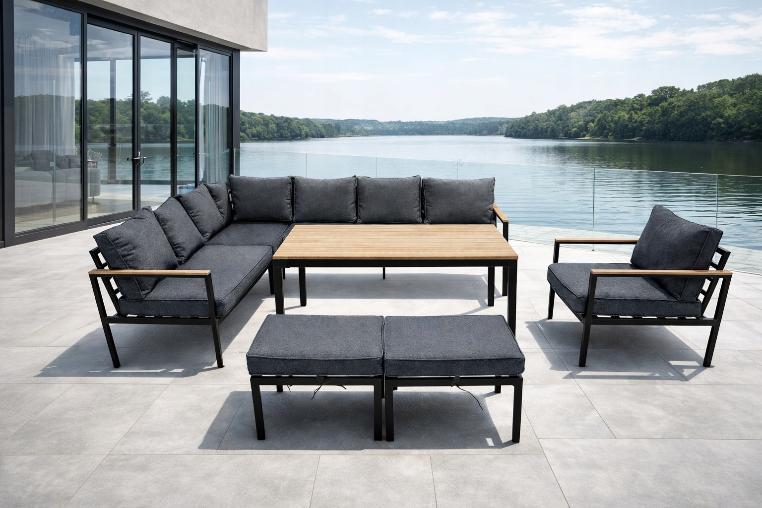 ZESTAW MEBLE OGRODOWE NAROŻNIK 9 OSÓB, SOFA WYSOKI STÓŁ - GARDENOVE Producent GARDENOVE