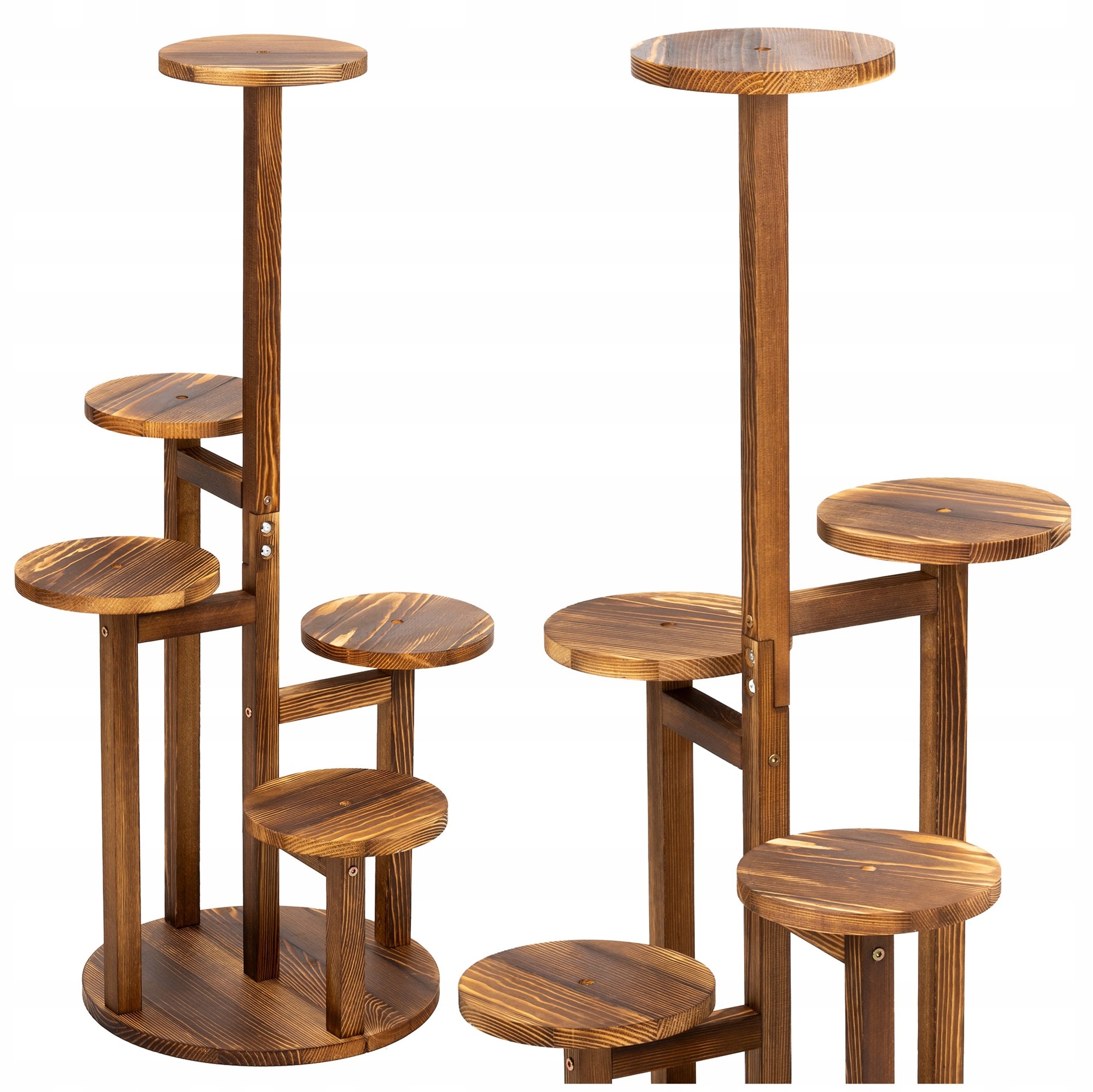 Držák Na Květináč Dřevěný Loft Stojan Na Rostliny Květiny 6 Úrovní Stojící Regál