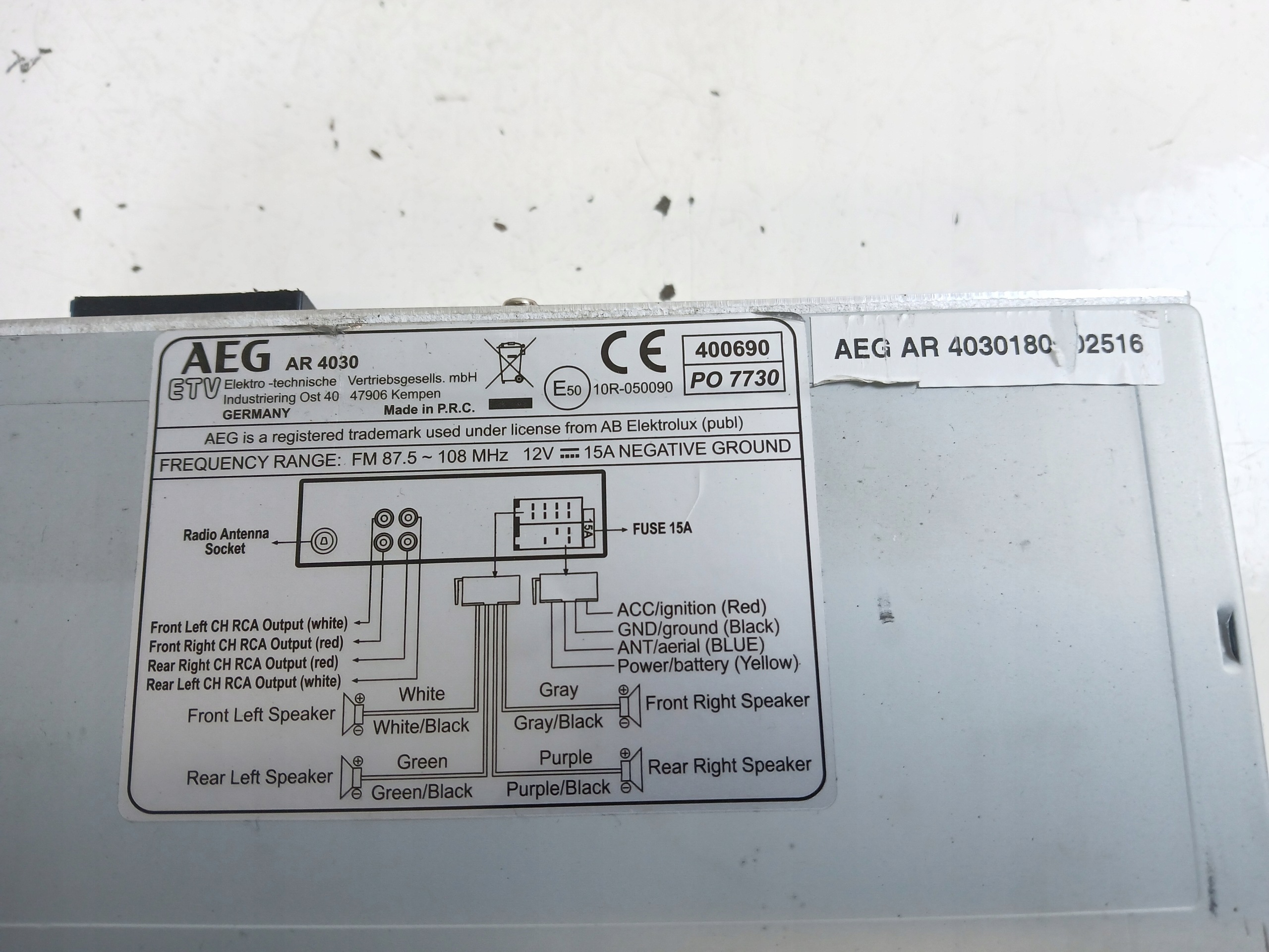 AEG AR4030 RADIO SAMOCHODOWE CD USB AUX PILOT
