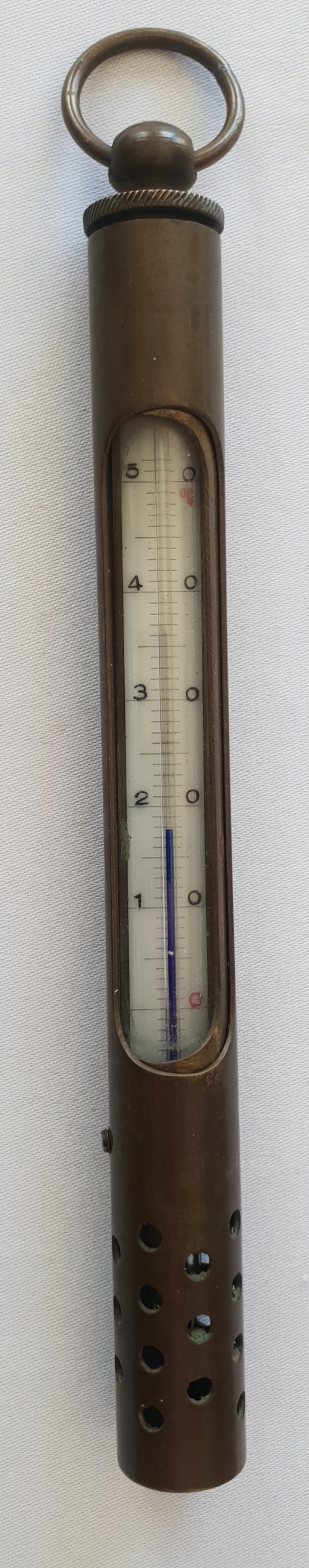 TERMOMETR GÓRNICZY W OPRAWIE MOSIĄDZ -50/+50°C SYGNOWANY