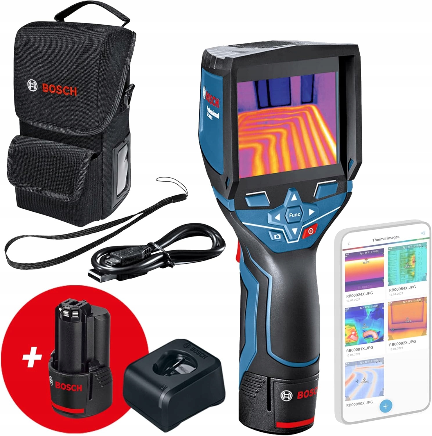 Bosch Gtc 400 C Termovizní kamera 160x120px 2x12V akumulátor -10/+400°C