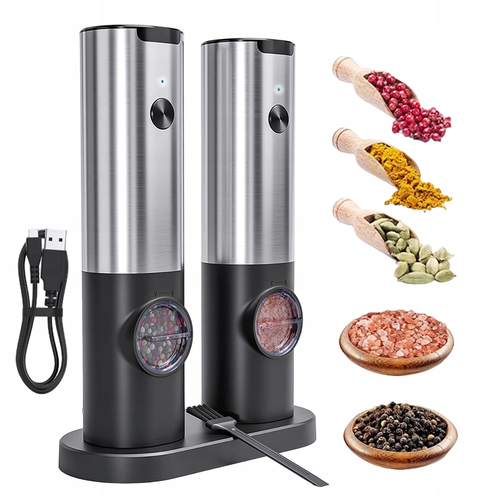 Mlýnek Na Pepř S Led Osvětlením, Rozhraní Usb Typu C, Výkonné Mletí
