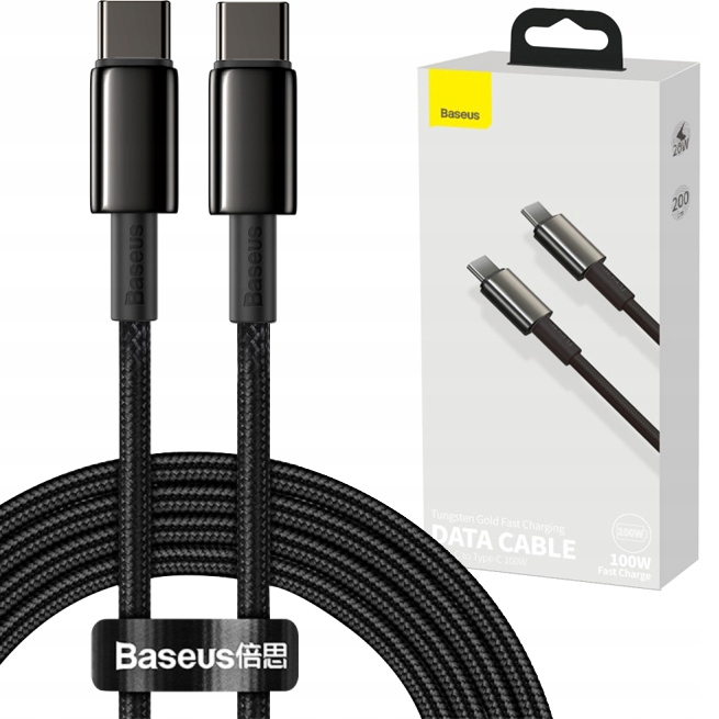 

Kabel Baseus Tungsten Usb-c/usb-c 5A QC4.0 100W 2m
