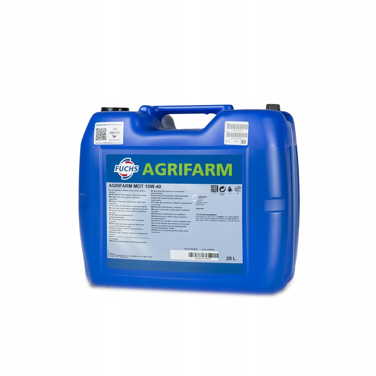 

Fuchs Agrifarm Mot 10W40 20L. Silnikowy Olej Półsy