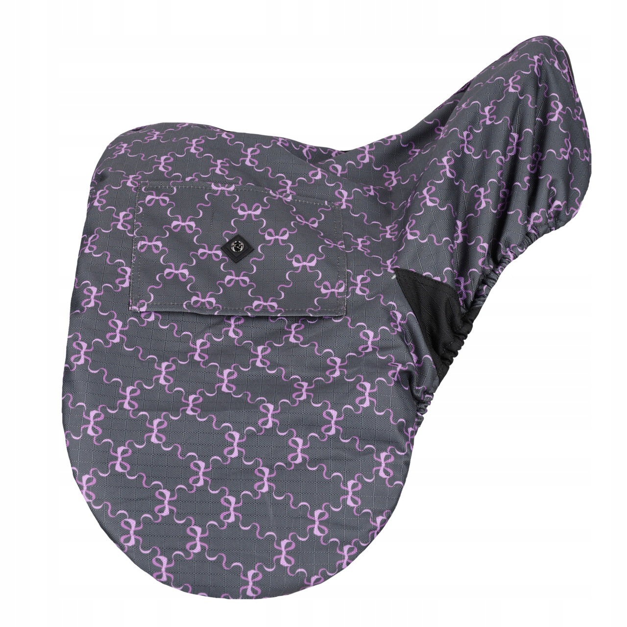 Potah na sedlo Qhp 26AW Bouncing Bows voděodolný šedý fialový