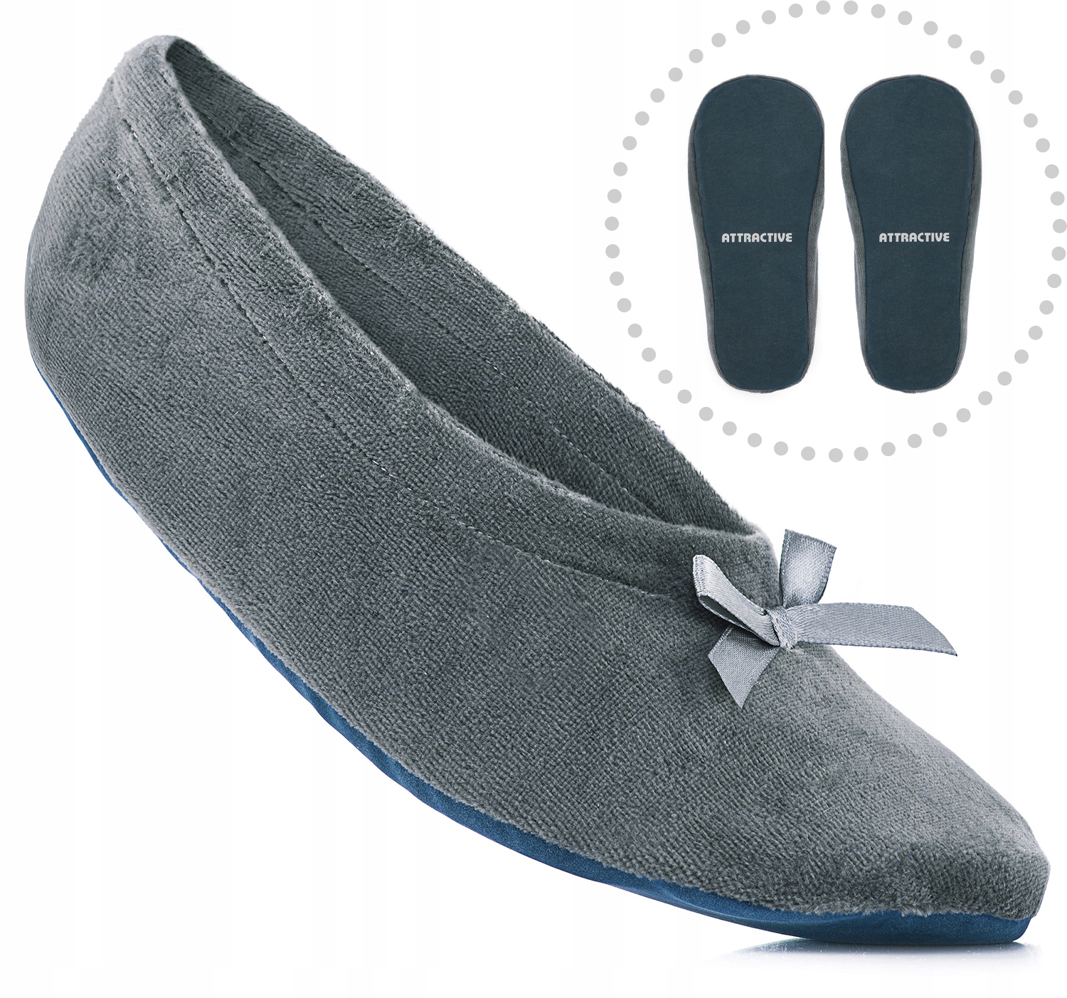 

Kapcie damskie w formie balerinek, baletki r.40/41