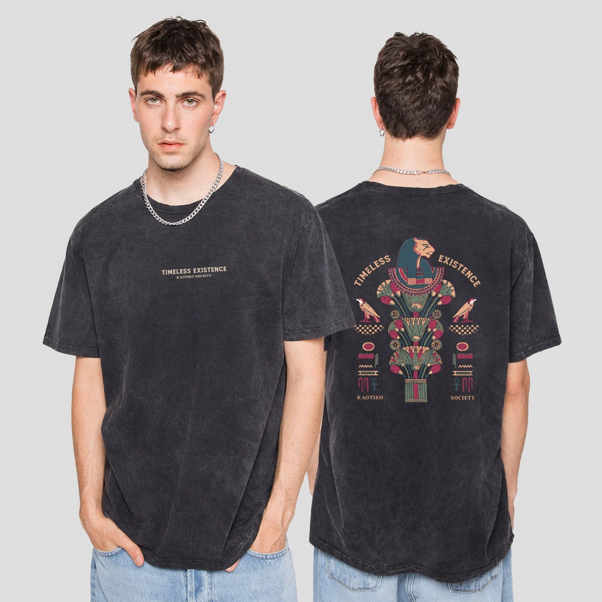 Tričko Kaotiko Washed Timeless Existe Xs, černé, Městské