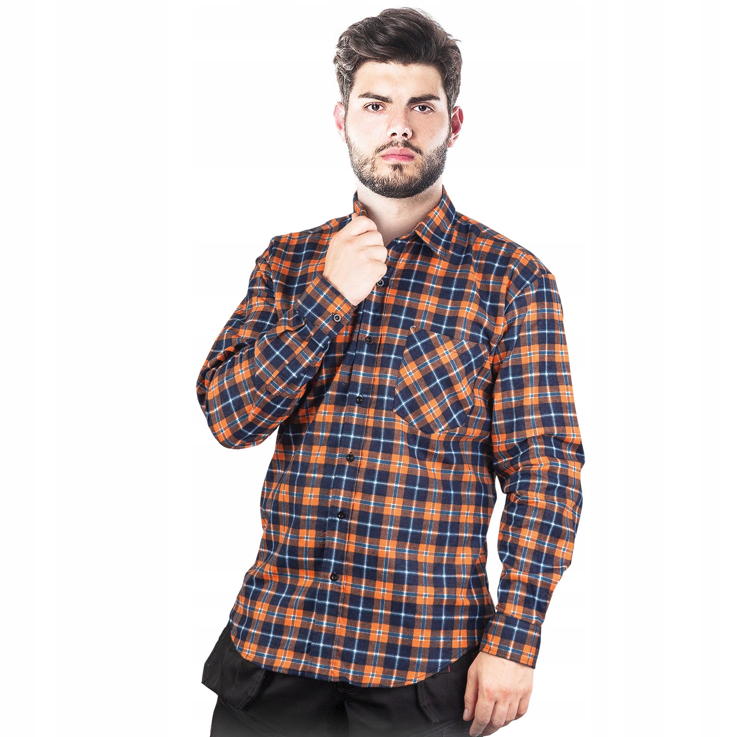 

Koszula Męska Flanelowa W Kratę Bawełna Jakość 3XL