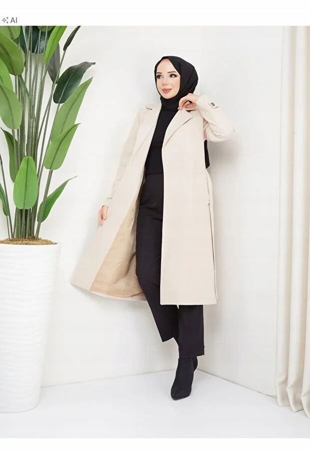 Dlouhý, Hladký Dámský Kabát V Minimalistickém Stylu 38 5IA