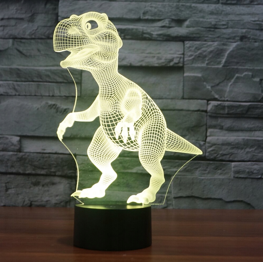 DINOZAUR T-REX LAMPKA NOCNA 3D KOLOR LED + PILOT Marka inna