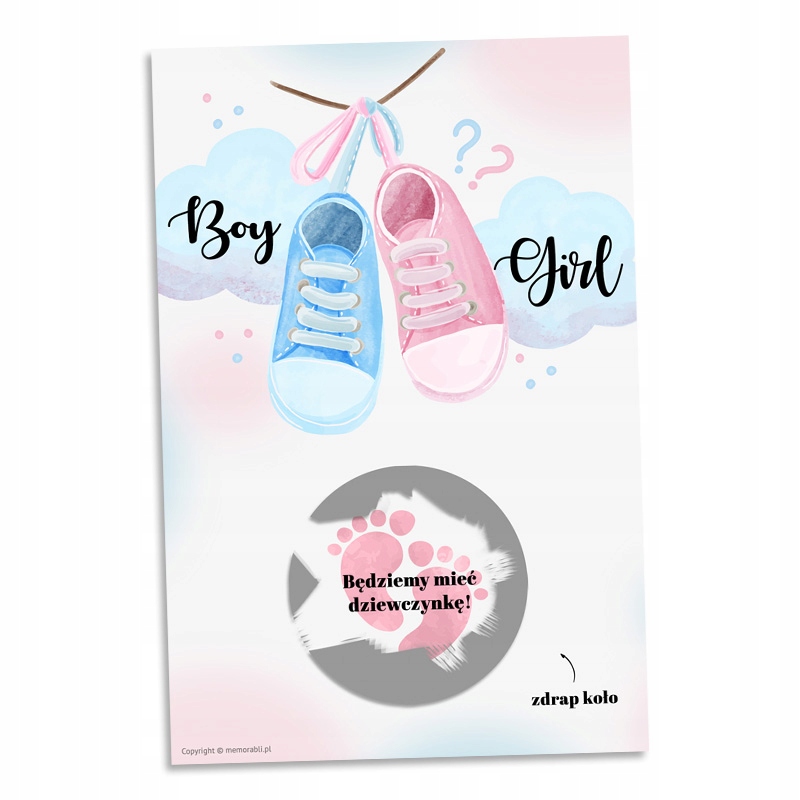 

Kartka Zdrapka - Będziemy mieć dziewczynkę! Płeć