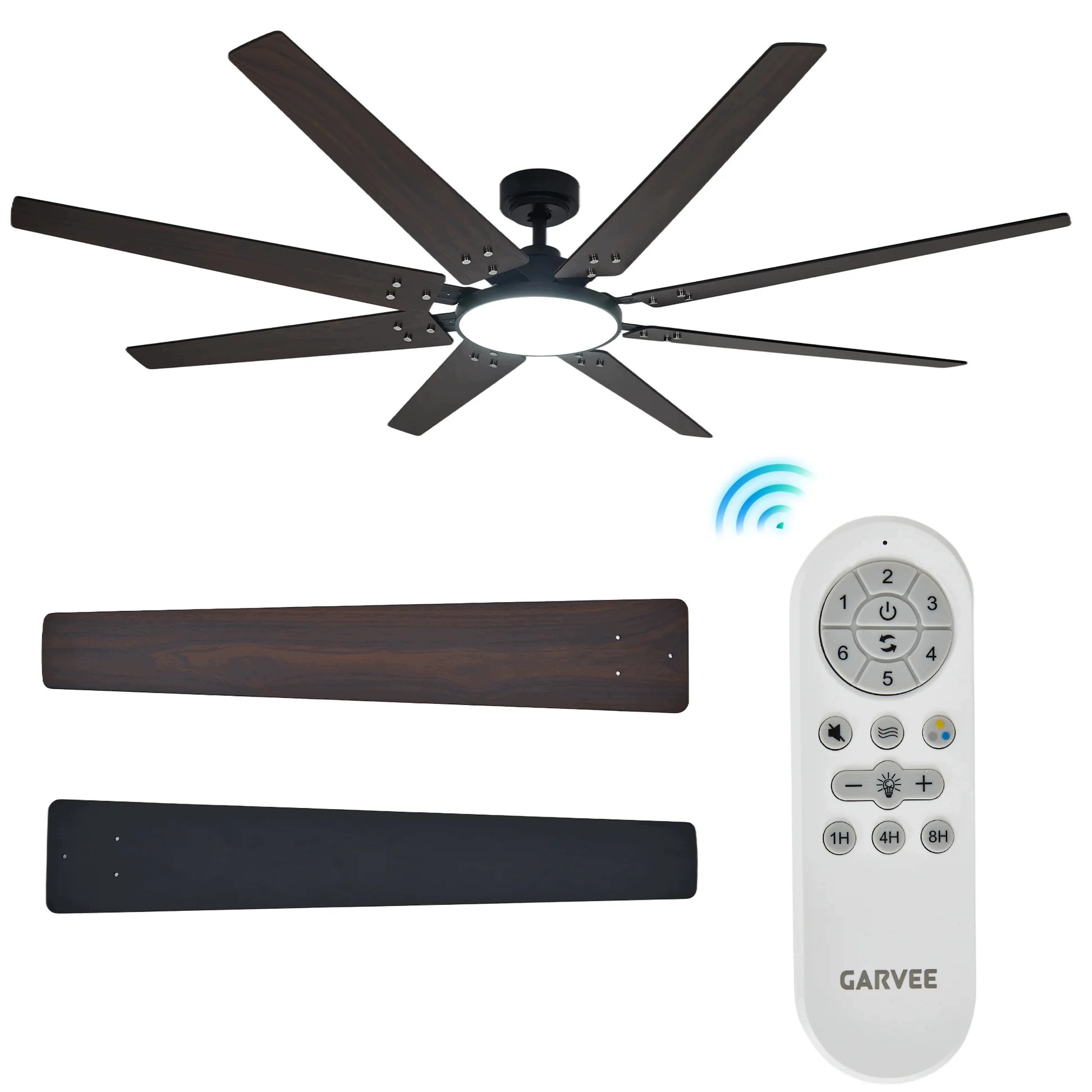 Garvee Stropní ventilátor 175 cm s Led osvětlením, 8 lopatek