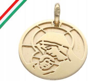 Zlatý medailonek 585 Křest Matka Boží obrys Svaté Přijímání Svatá památka 14K