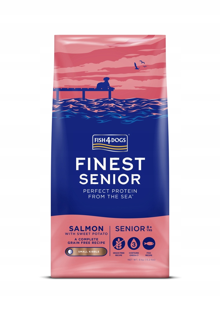 Levně FISH4DOGS Granule malé pro starší psy Finest losos s brambory 6 kg,8+