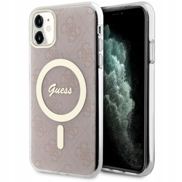 Guess GUHMN61H4STP iPhone 11 6.1"różowy/pink hardcase 4G MagSafe