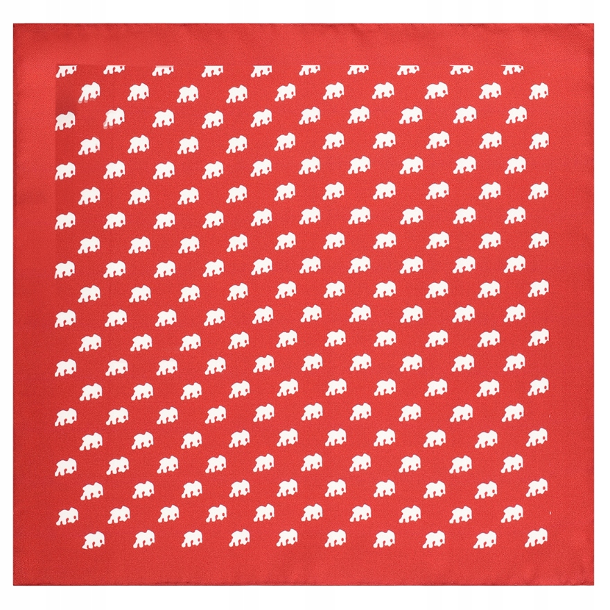 Červený pánský kapesníček s bílým mikrovzorem ze 100% hedvábí Pako Lorente