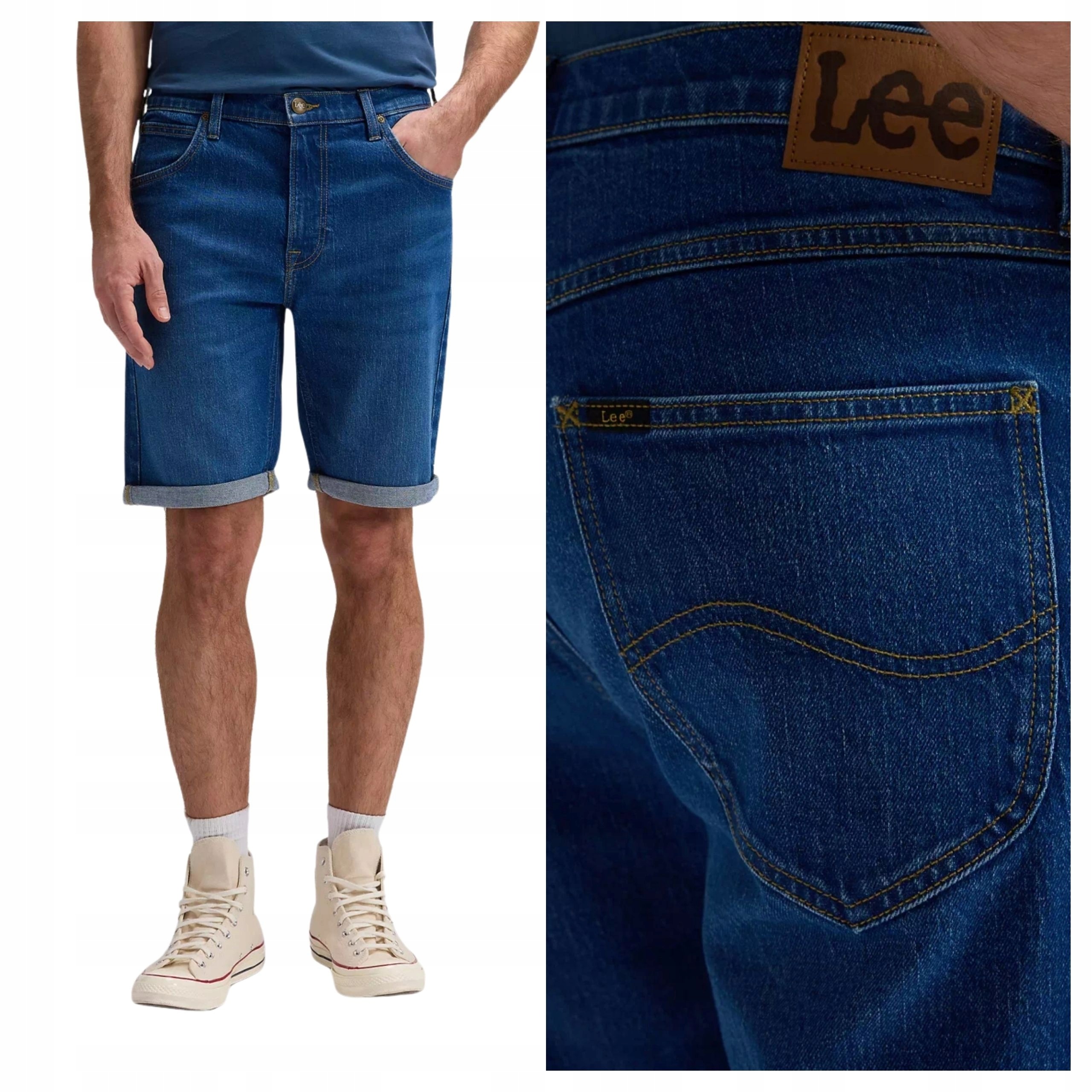 Pánské šortky Lee 5 Pocket Short Modré Kraťasy Pohodlné W31