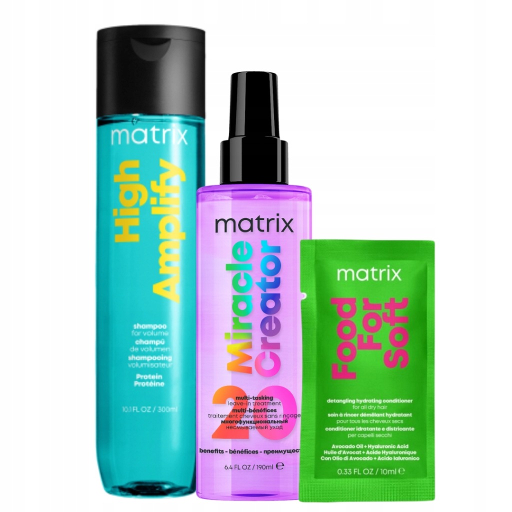 Matrix High Amplify šampon Miracle Creator sprej sada na vlasy +dárek