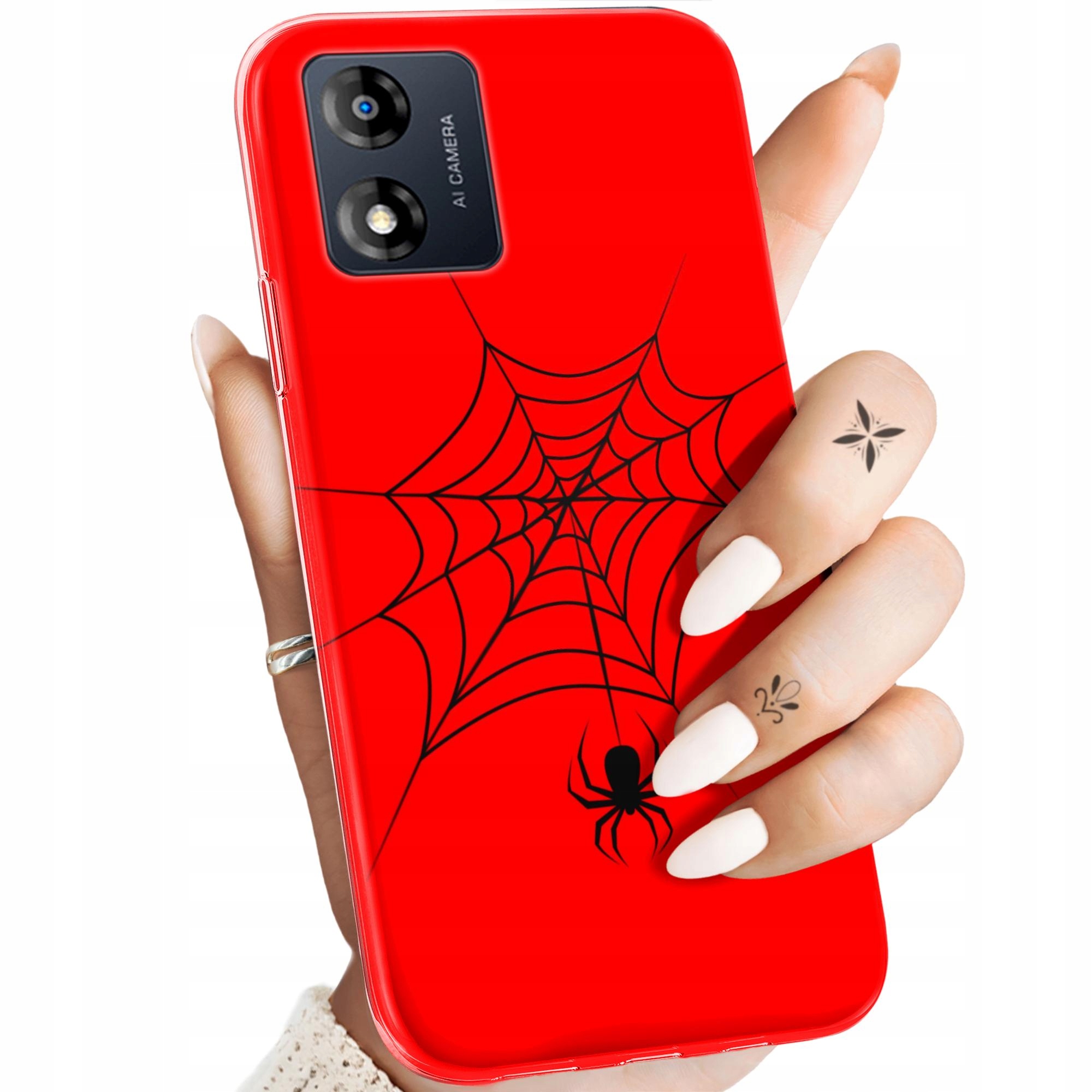 Etui Do Motorola Moto E13 Pająk Spider Pajęczyna Obudowa Pokrowiec