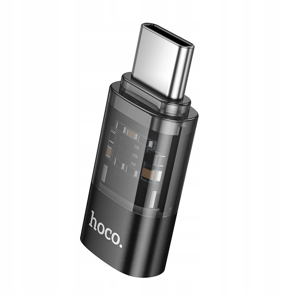 Adapter Usb C do Lightning Hoco UA36D transparentny czarny